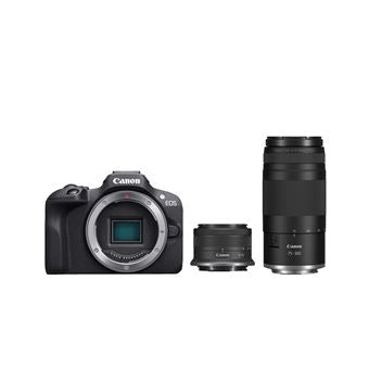Pack Câmara Mirrorless Canon EOS R100 Preto + RF-S 18-45mm f/4.5-6.3 IS STM + RF 75-300mm f/4-5.6