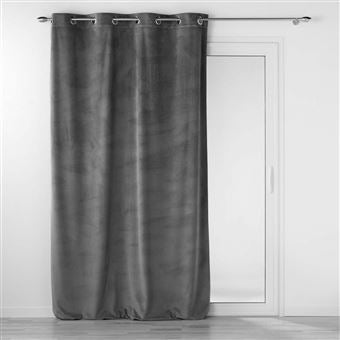 Cortinado com ilhós Velouriane 140x260 antracite