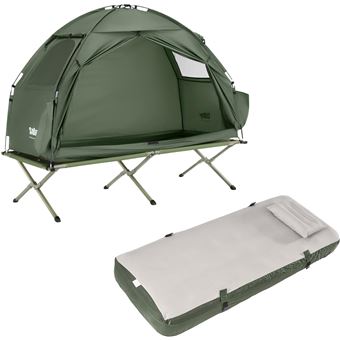 SoBuy Tenda de Campismo com Colchão Insuflável e Cama de Acampamento, 193x86x160 cm, Acessórios Incluídos