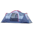 Tente de camping familiale 5-6 pers. - grande porte + 3 fenêtres - dim. 4,55L x 2,3l x 1,8H m fibre verre polyester oxford gris
