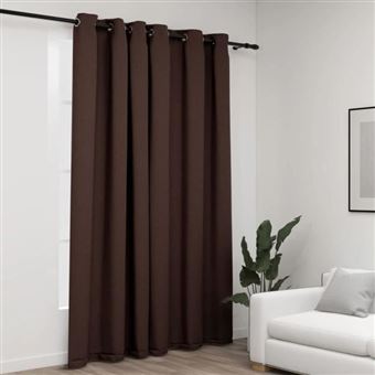 vidaXL Cortina opaca aspeto linho com ilhós Taupe 290x245 cm
