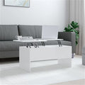 vidaXL Mesa de Centro Mesa de Apoio Mesa de Sala de Estar Branco Brilhante 102x50,5x46,5 cm Madeira Processada