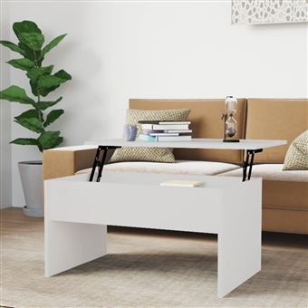 vidaXL Mesa de Centro Mesa Lateral Mesa de Apoio Móvel de Sala Mesa de Sala Interior Branco Brilhante 80x50,5x41,5 cm Madeira Processada