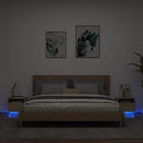vidaXL Table de Chevet avec Lumières LED, Armoire de Nuit avec Rangement, Table de Nuit, Meuble de Chambre, Moderne, Sonoma 836803
